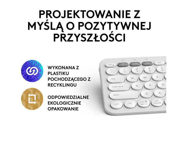 LOGITECH K380s Pebble Keys 2 biały 920-011852 - 1172751 - zdjęcie 15